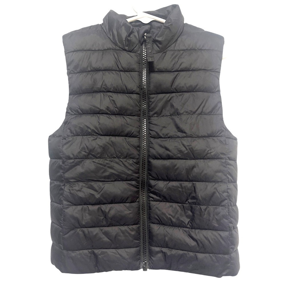 Lands End Kids Black Puffer Vest Insulated Zip Up Gilet Size XS 4-5